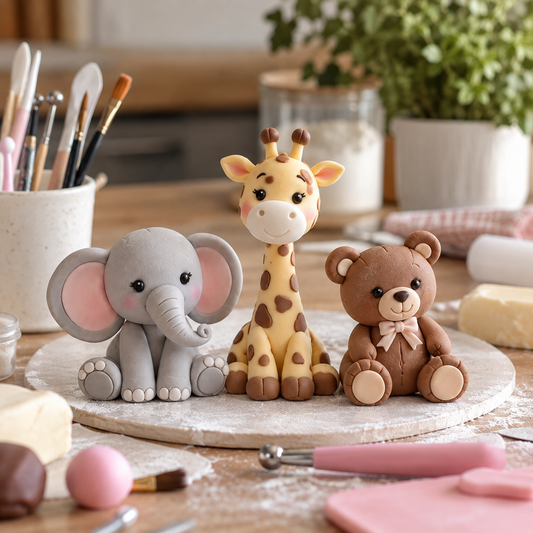 Fondant-Tierfiguren modellieren – 3 süße Figuren Schritt für Schritt